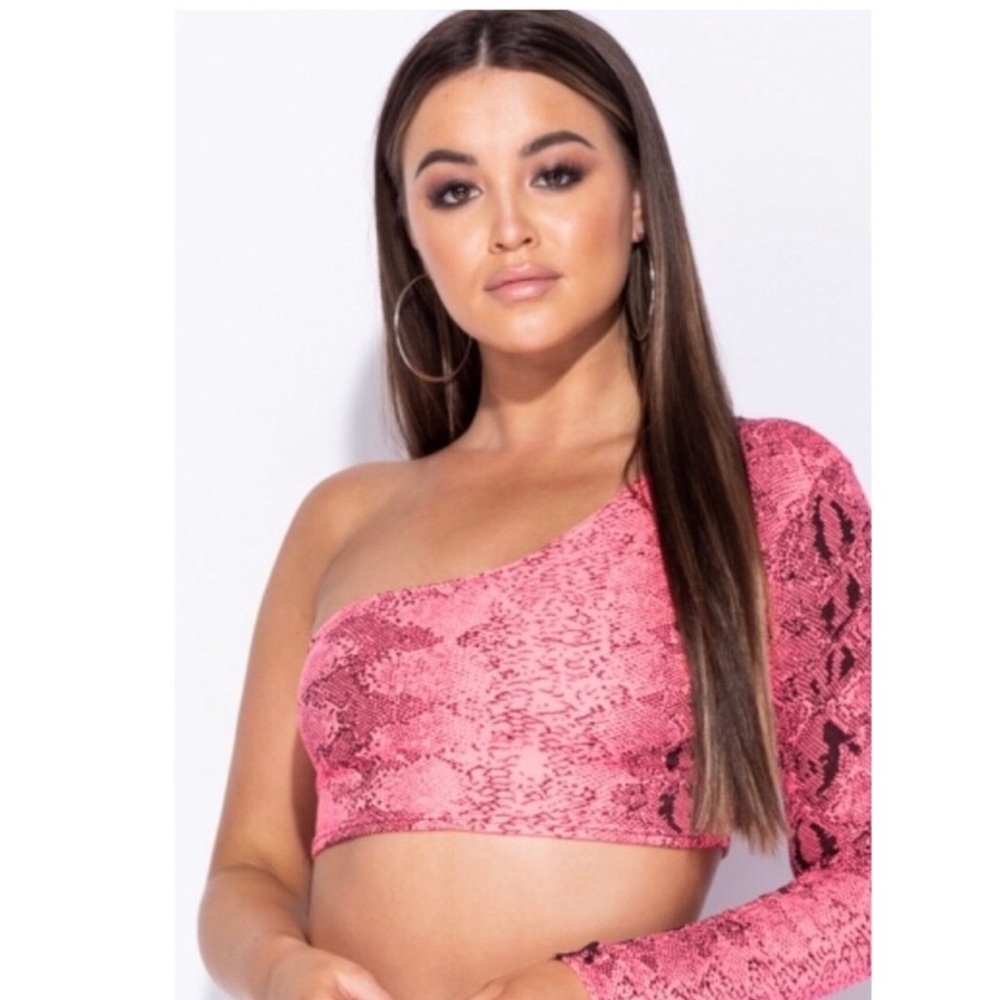 🔥NWT Pink Snake Print Crop Top